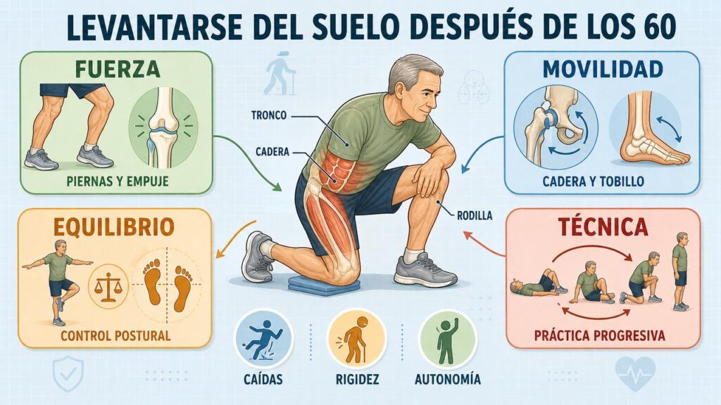 Fuerza, movilidad, equilibrio y técnica sostienen este gesto clave de autonomía.
