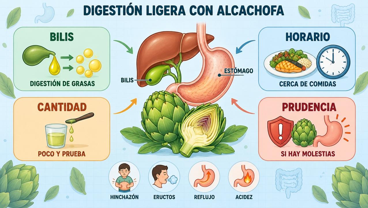 Bilis, horario, cantidad y prudencia resumen su uso digestivo más seguro.