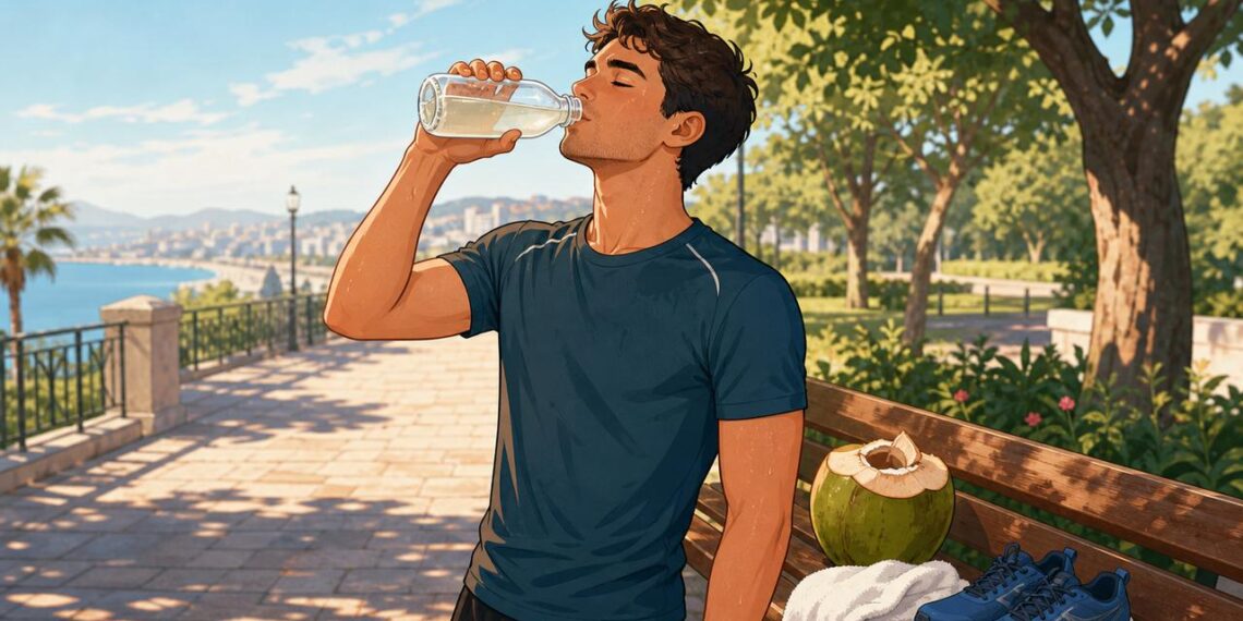 El agua de coco puede ayudar tras sudar mucho por calor o ejercicio.