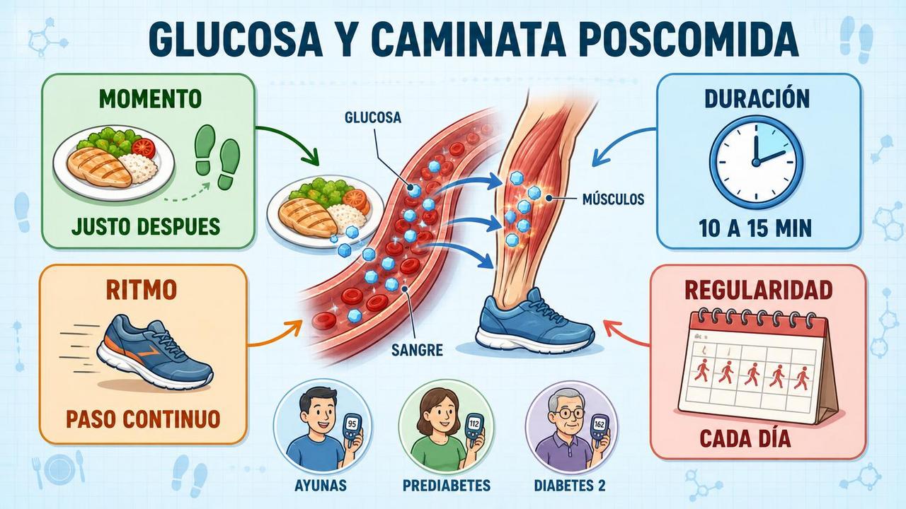 Momento, duración, ritmo y regularidad influyen en la glucemia tras comer.