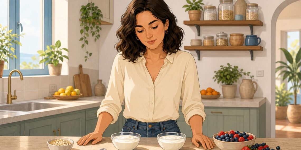 Yogur griego y natural cambian en proteína, textura y tolerancia intestinal.