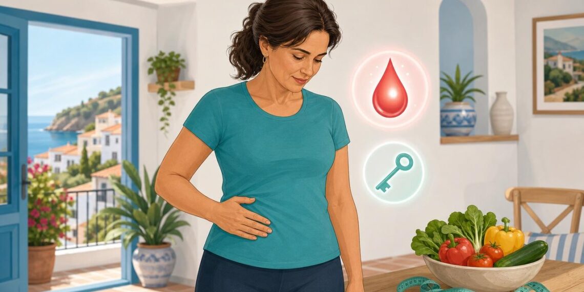 La resistencia a la insulina suele relacionarse con glucosa alta y grasa abdominal.