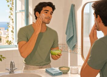 Aloe vera y cuidados suaves ayudan a calmar la piel irritada tras afeitarse.