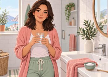 El enjuague con agua tibia y sal puede aliviar encías inflamadas.
