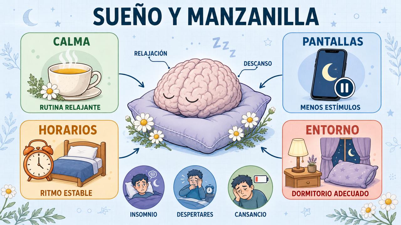 Calma, menos pantallas, horarios estables y buen entorno apoyan el descanso.