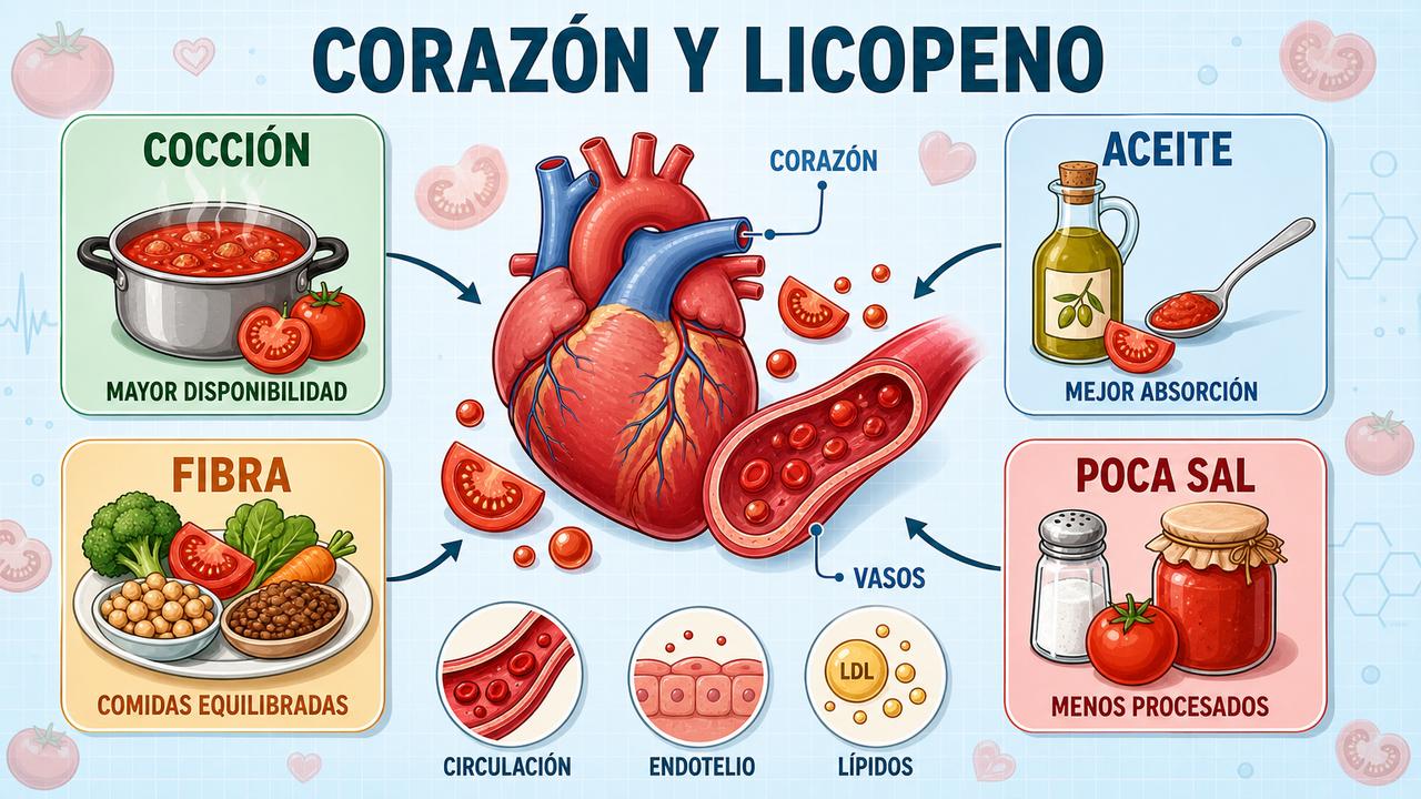 Cocción, aceite, fibra y poca sal resumen las claves del licopeno.