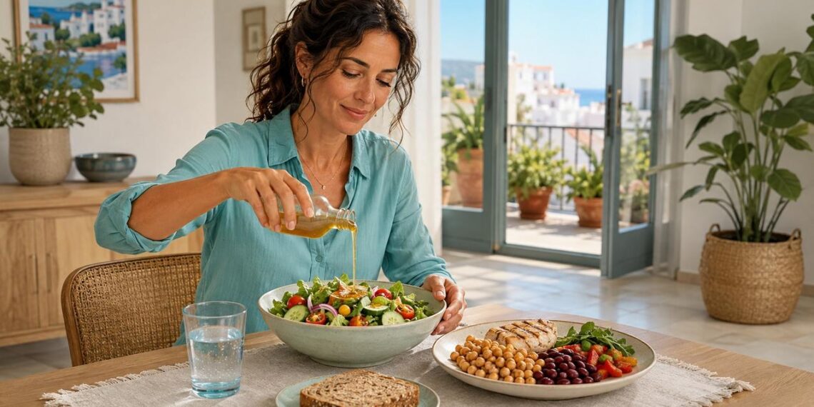 El vinagre de manzana puede complementar una comida equilibrada para moderar picos glucémicos.