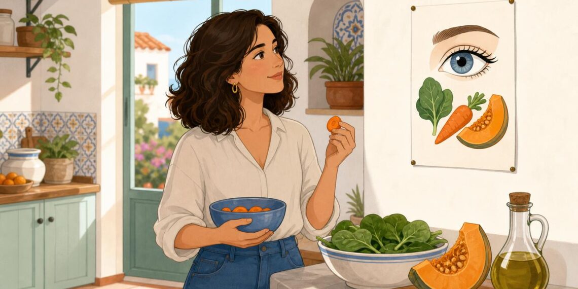 La vitamina A contribuye a la visión, la piel y las defensas.