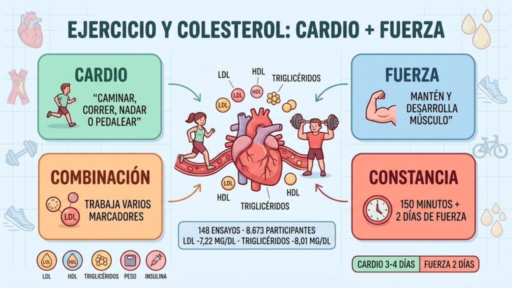 Colesterol alto y qué ejercicio puede ayudarte más