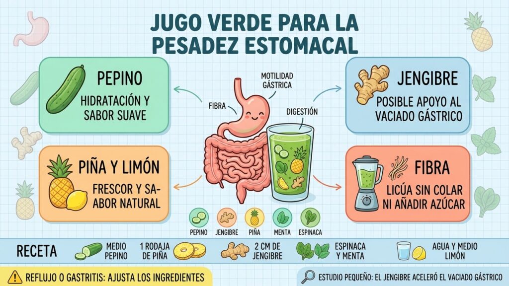 El jugo verde que puede ayudarte con la pesadez matutina
