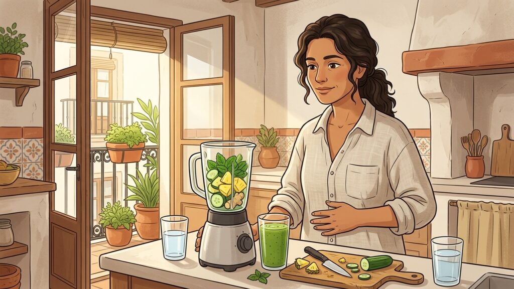 El jugo verde que puede ayudarte con la pesadez matutina