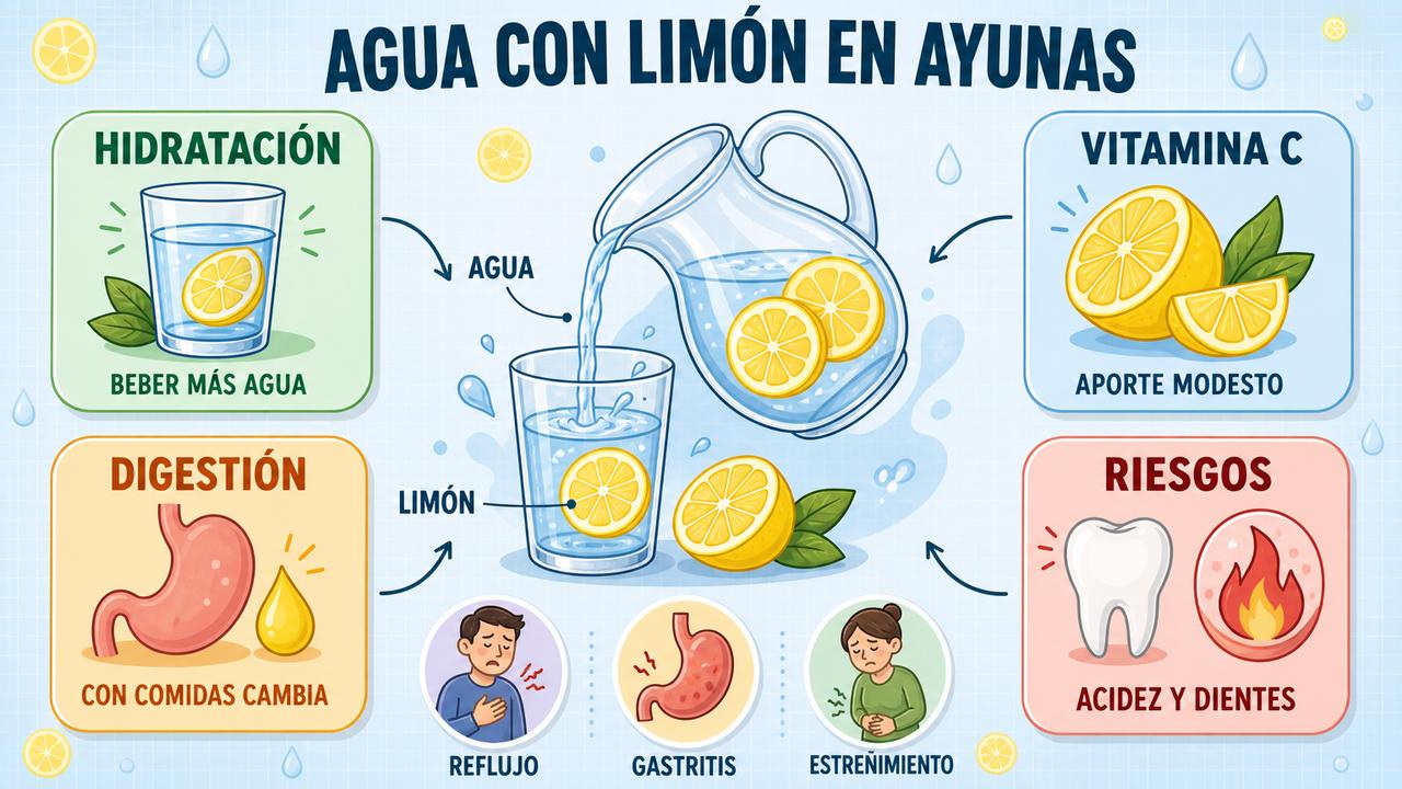Hidratación, vitamina C, digestión y riesgos explican realmente esta bebida matinal.