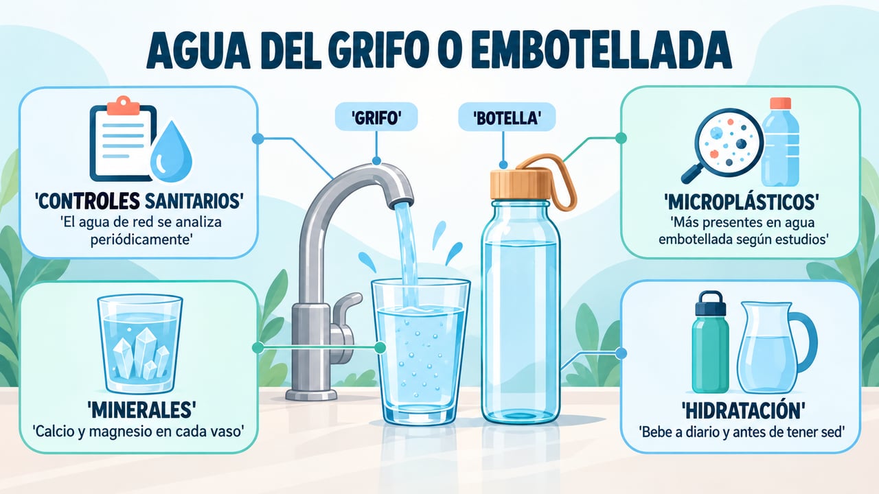 Controles sanitarios, microplásticos, minerales e hidratación: los cuatro factores para elegir entre agua del grifo y embotellada.