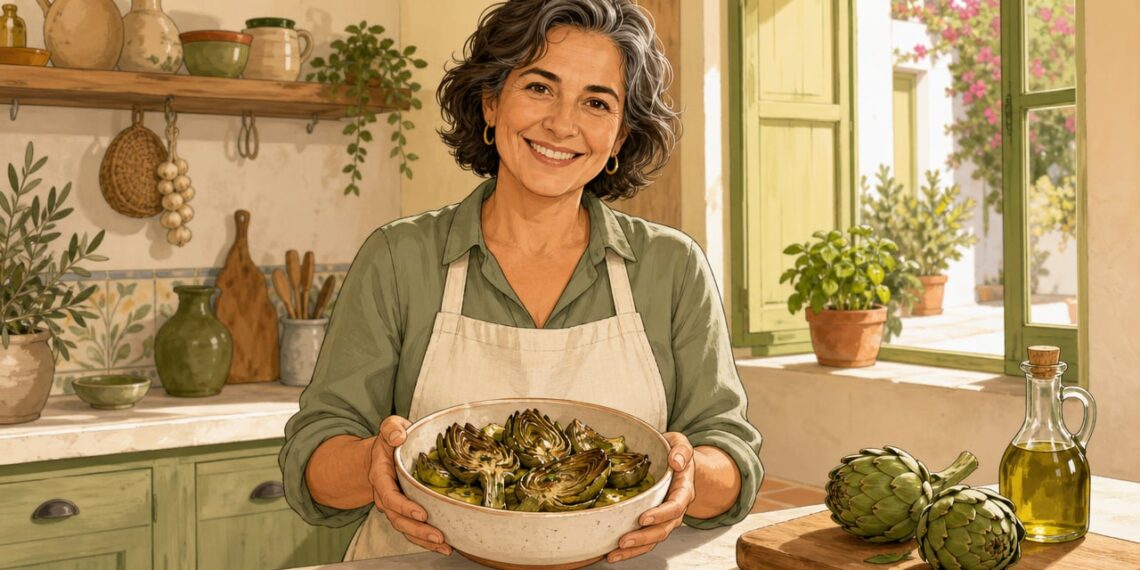La alcachofa asada con aceite de oliva, protagonista de la dieta mediterránea y aliada del hígado.