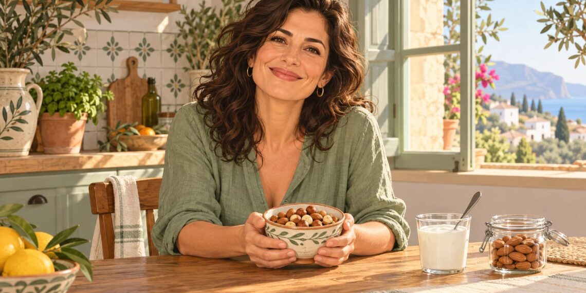 Almendras y avellanas en un desayuno mediterráneo, dos frutos secos saludables que conviene tomar con medida.