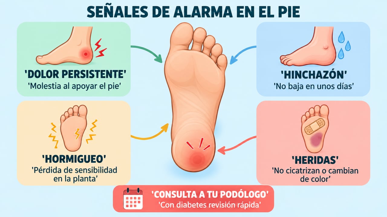 Dolor persistente, hinchazón, hormigueo y heridas que no cicatrizan son motivos para consultar al podólogo.