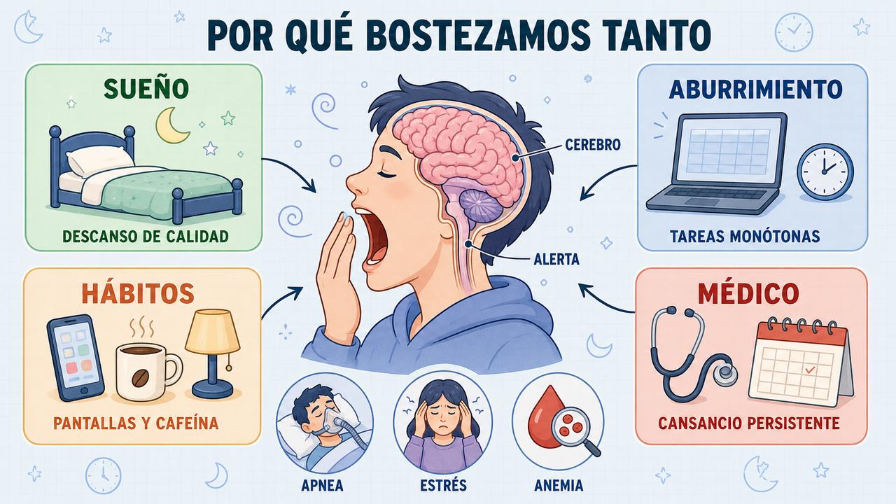 Sueño, aburrimiento, hábitos y revisión médica: las claves para entender los bostezos frecuentes.