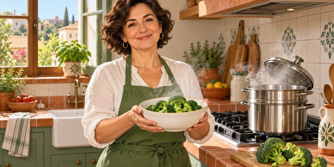 El brócoli al vapor conserva mejor sus vitaminas y su sulforafano que el hervido prolongado.