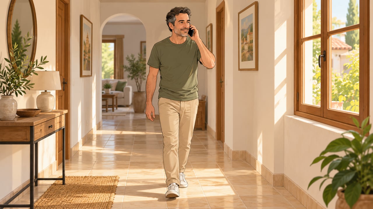 Si hace mal tiempo, caminar por el pasillo de casa también sirve para moverse tras comer.