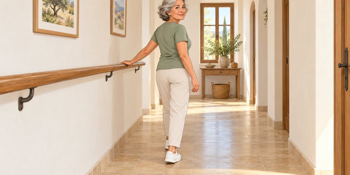 Caminar hacia atrás, con un punto de apoyo cerca, protege la rodilla y entrena el equilibrio.