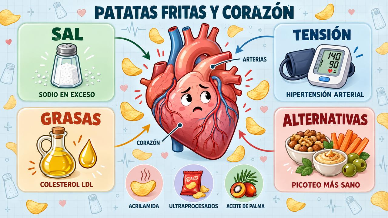 Sal, tensión, grasas y alternativas: los cuatro ejes para cuidar el corazón al picotear.