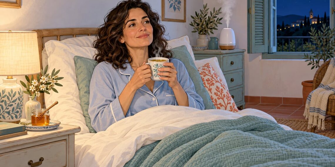 Una infusión caliente y una postura algo elevada ayudan a calmar la tos seca nocturna.