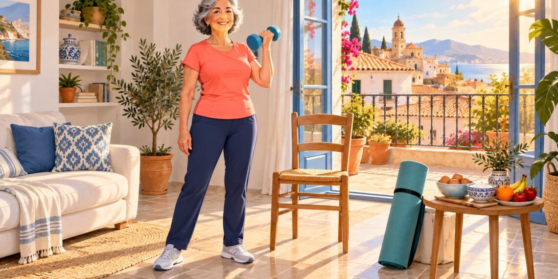 El entrenamiento de fuerza en casa ayuda a mantener la masa muscular después de los 60.