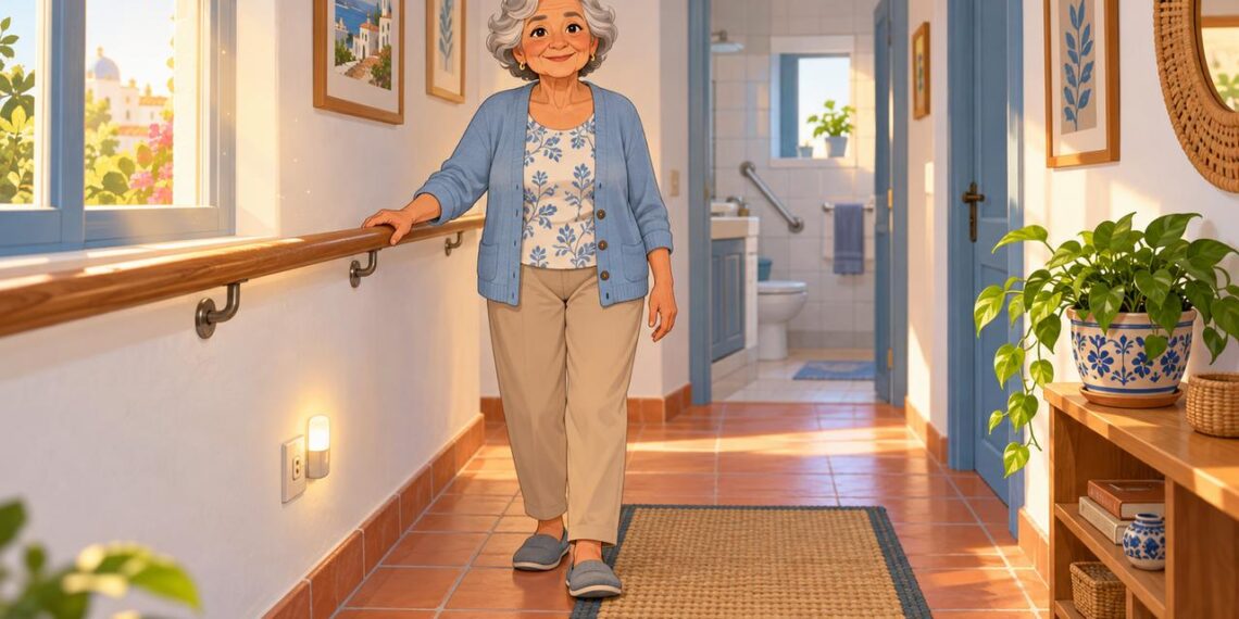 Una vivienda bien iluminada, con pasamanos y suelos despejados, ayuda a prevenir caídas después de los 65.
