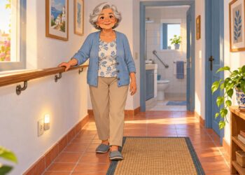 Una vivienda bien iluminada, con pasamanos y suelos despejados, ayuda a prevenir caídas después de los 65.