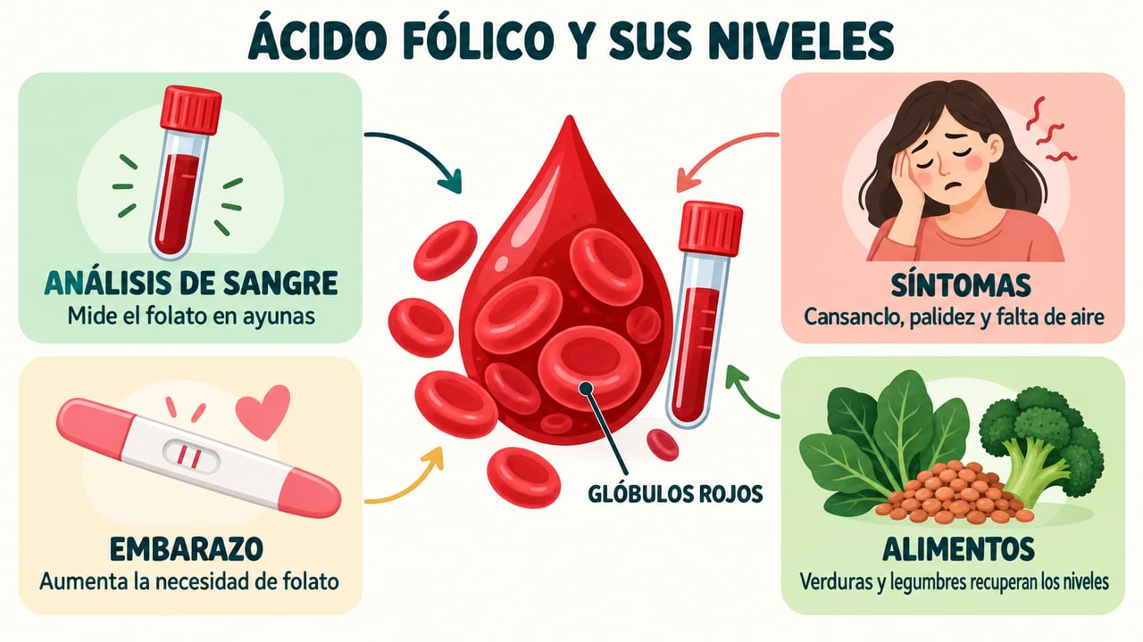 Análisis de sangre, síntomas, embarazo y alimentos: claves para entender el déficit de folato.
