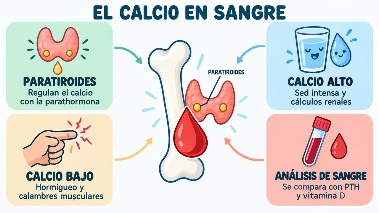 Paratiroides, calcio alto, calcio bajo y análisis de sangre: las claves para interpretar tus resultados.