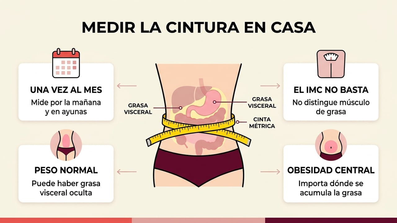 Medir cada mes la cintura y entender la grasa visceral muestra más que la báscula.
