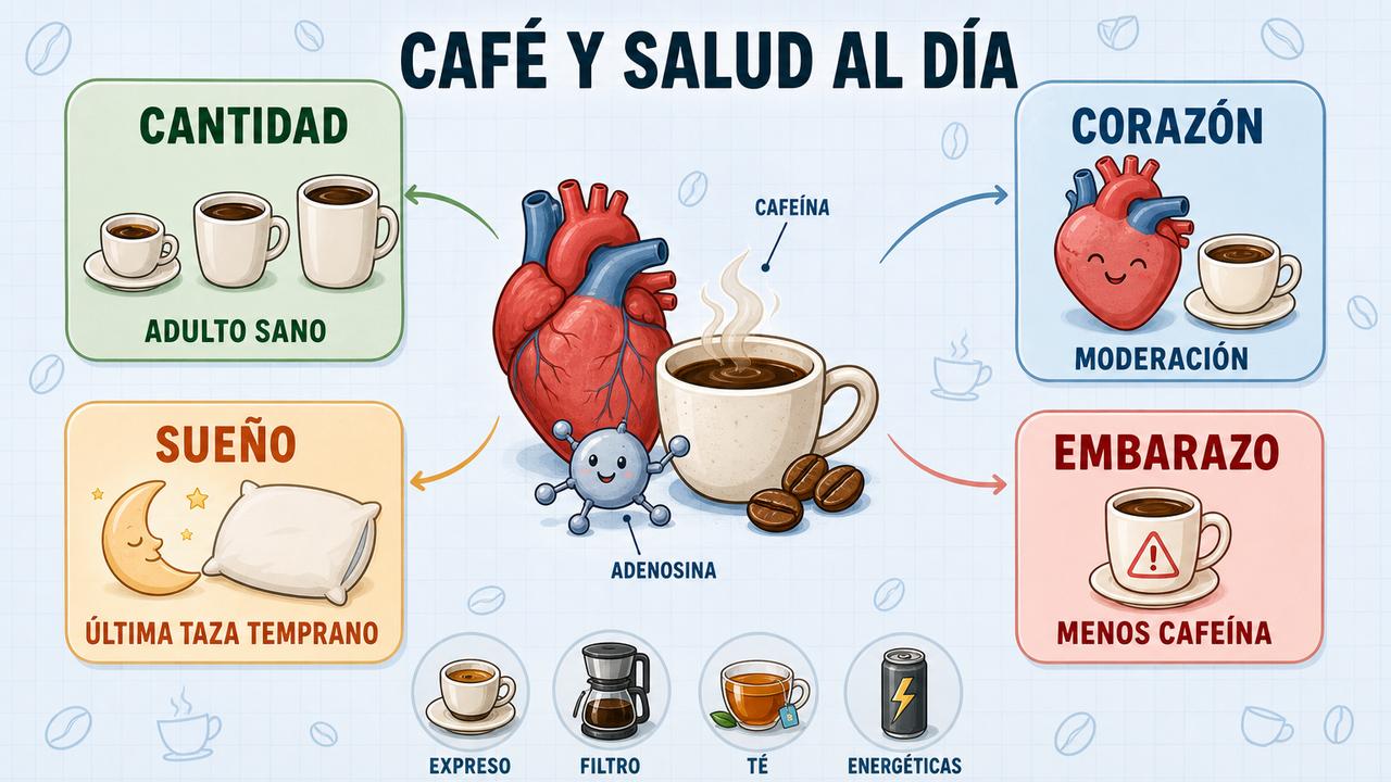 Cantidad, corazón, sueño y embarazo: los cuatro puntos clave para tomar cafeína con seguridad.