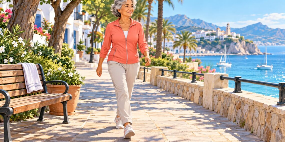 Caminar a paso ligero junto al mar es una forma sencilla de cumplir la pauta de la OMS.