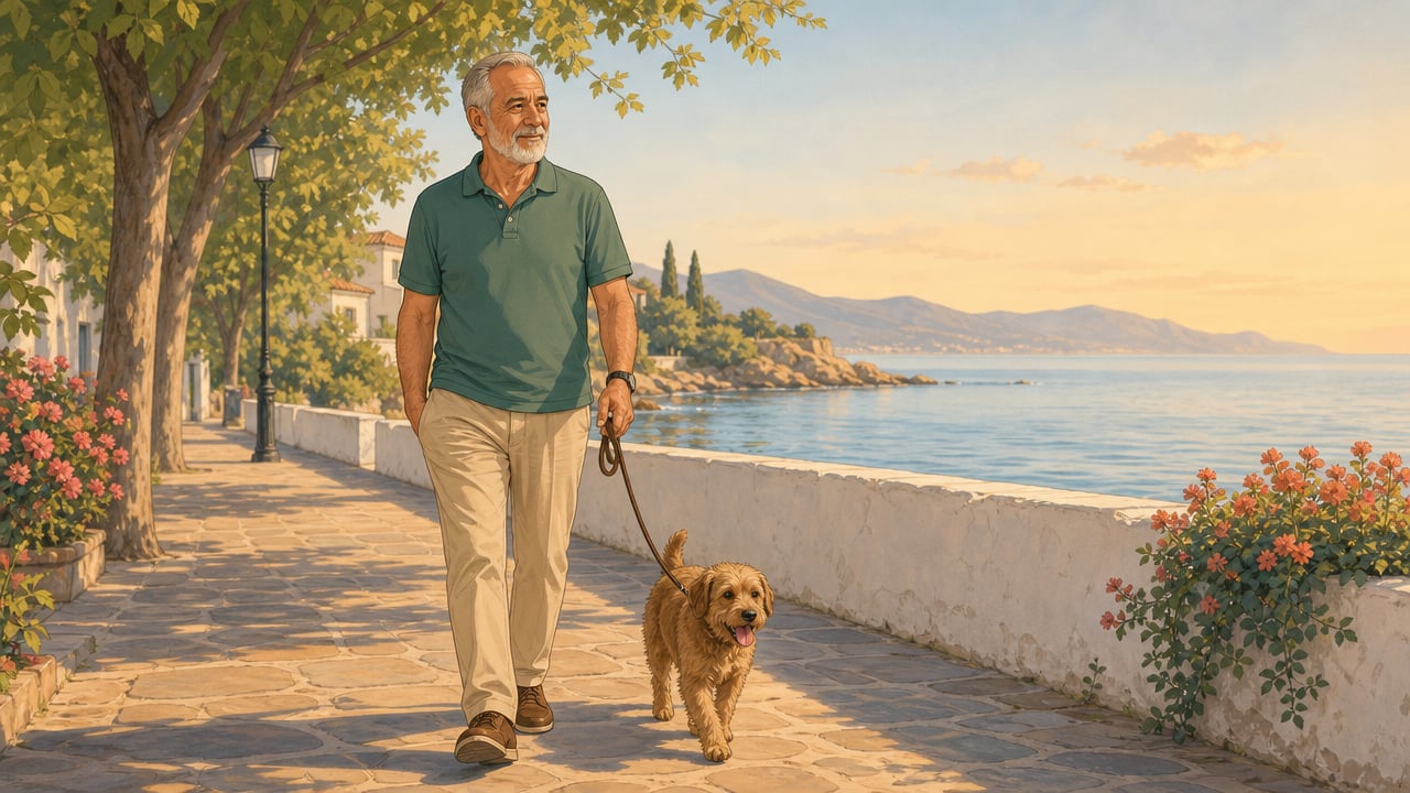 Un paseo tranquilo con el perro suma pasos cotidianos y acerca a los adultos mayores a su rango protector.