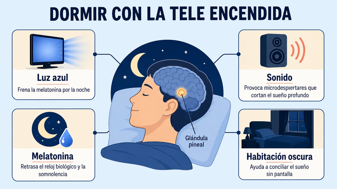 Luz azul, sonido, melatonina y habitación oscura: las claves de cómo la pantalla altera el descanso.