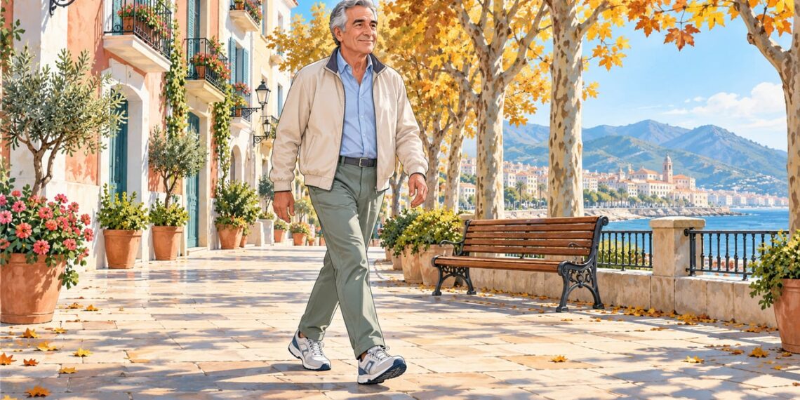 Caminar a paso ligero por las mañanas de otoño cuida el corazón después de los 60.