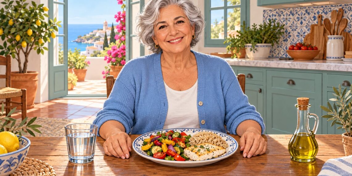 Un plato llano con mitad de verduras, un cuarto de proteína y otro de hidratos.