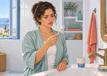 Un hilo rosado en la espuma al cepillarte suele indicar encías inflamadas por placa.