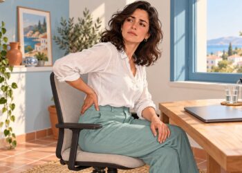 Pasar horas sentado mantiene acortados los flexores de cadera y carga la zona lumbar.