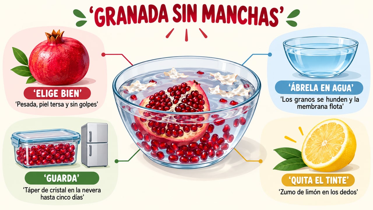 Elegir bien, abrirla en agua, guardarla en la nevera y quitar el tinte con limón.