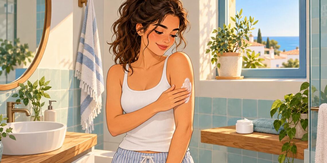 Una rutina constante de exfoliación suave e hidratación ayuda a suavizar los granitos de la queratosis pilar.