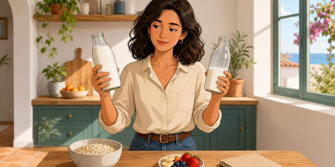 Leche entera y desnatada cambian en grasa, saciedad y aporte vitamínico.