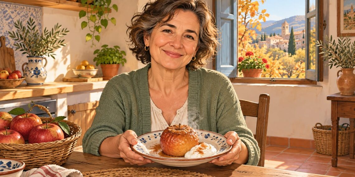 La manzana asada, postre suave de otoño, favorece la digestión sin irritar el intestino.