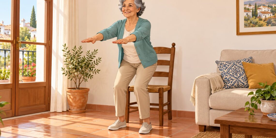 Levantarse de una silla de forma controlada fortalece las piernas y frena la sarcopenia después de los 60.
