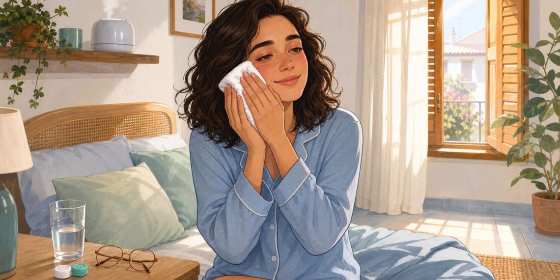 Una compresa fría y un buen cuidado de las lentillas alivian los ojos rojos al despertar.