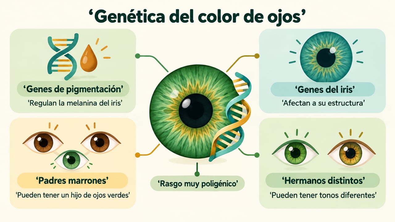 Genes de pigmentación y de estructura del iris explican por qué el color de ojos es tan poligénico.
