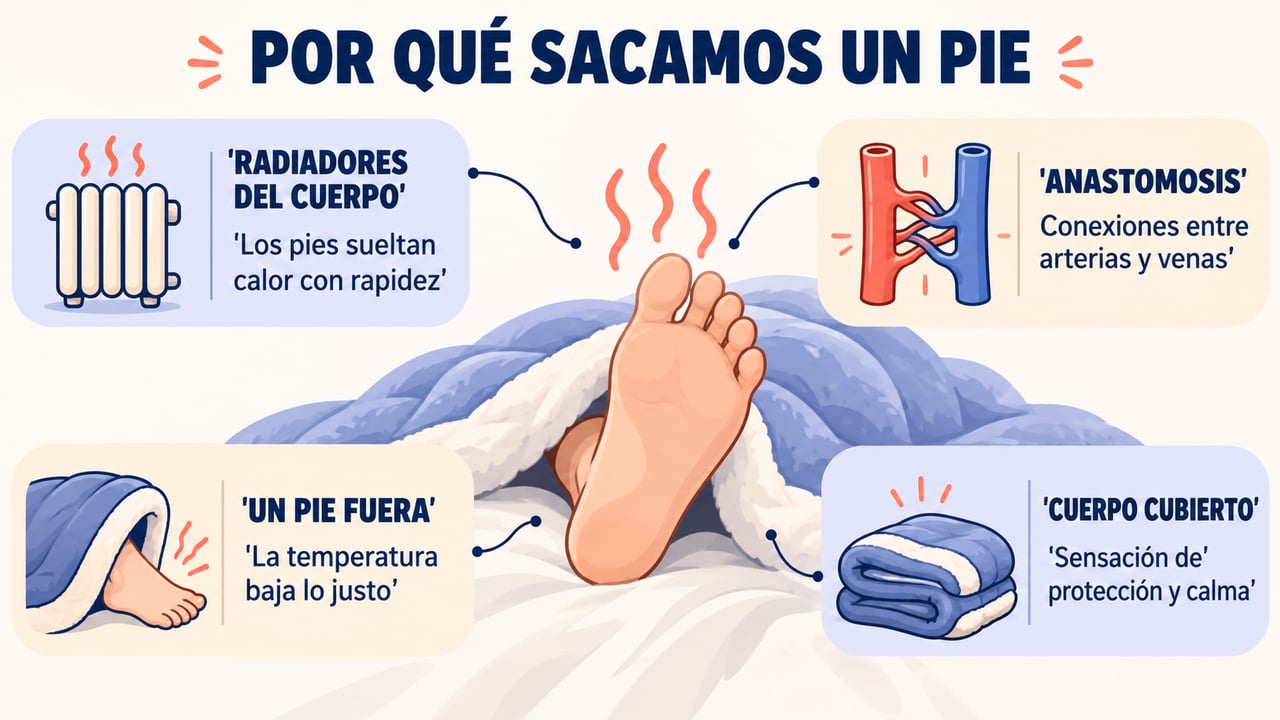 Los pies liberan calor con rapidez mientras el resto del cuerpo se mantiene protegido.