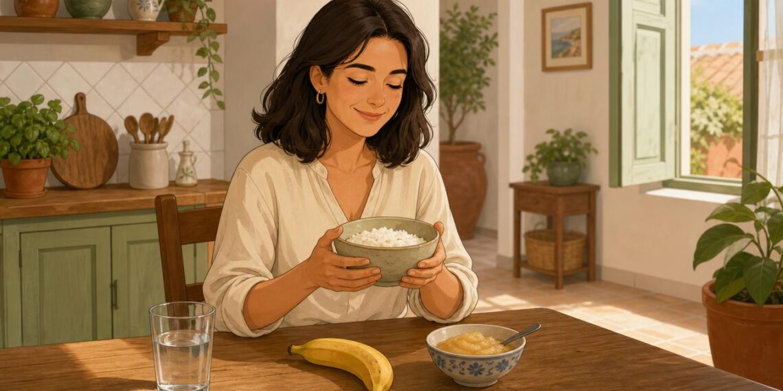 Arroz, agua y alimentos suaves pueden aliviar la diarrea temporalmente.