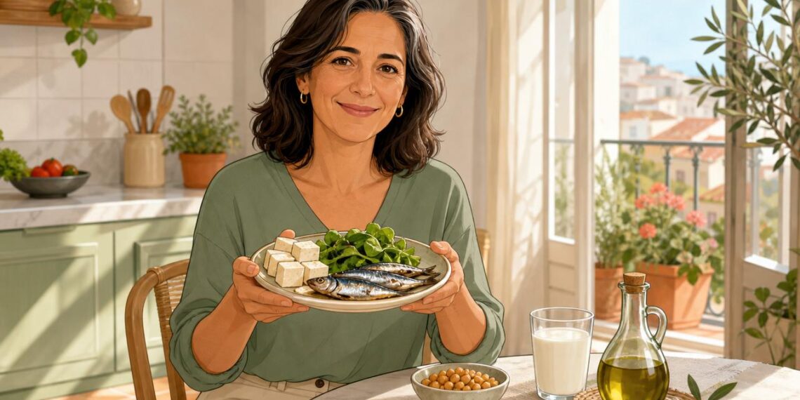 Alimentación en la menopausia para proteger huesos, músculo y control del peso.